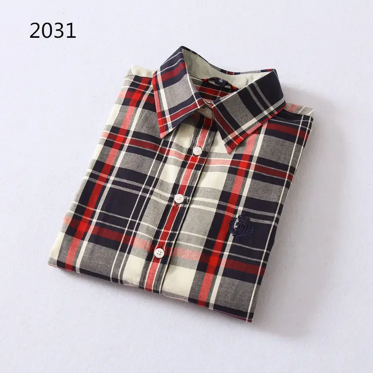 2023 Cotton Plaid Lapel Shirt Women's Easiest Fit - Image 20