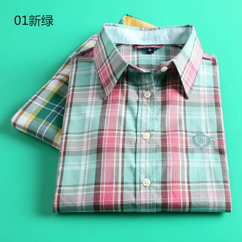 2023 Cotton Plaid Lapel Shirt Women's Easiest Fit - Image 27