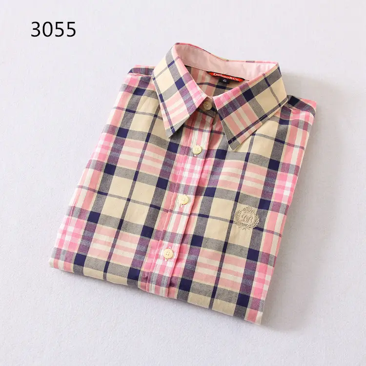2023 Cotton Plaid Lapel Shirt Women's Easiest Fit - Image 4