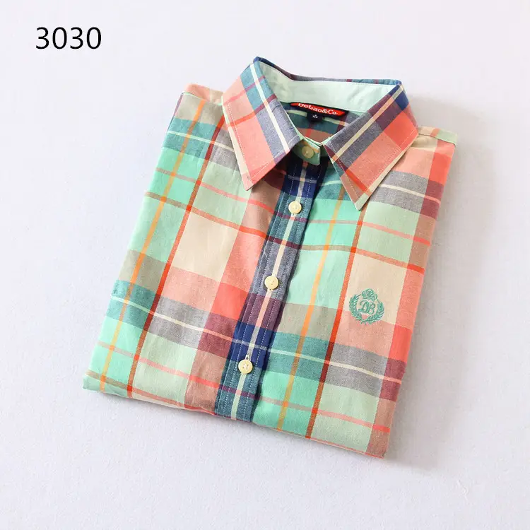 2023 Cotton Plaid Lapel Shirt Women's Easiest Fit - Image 5