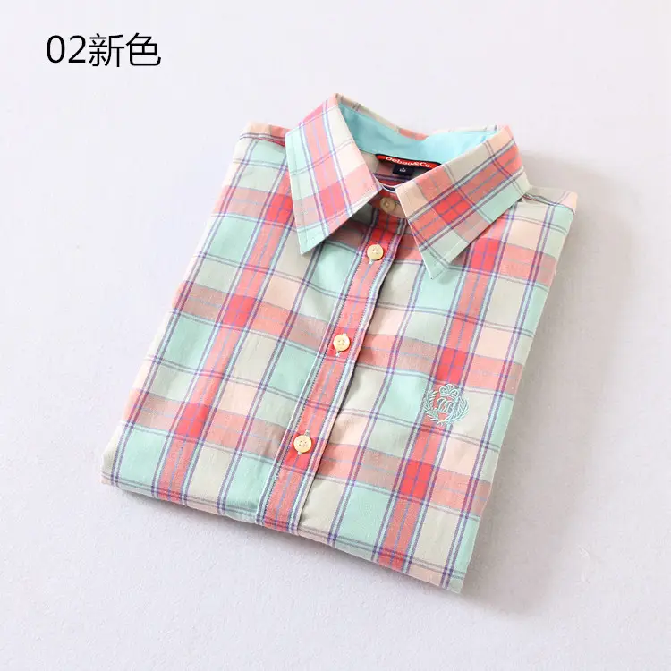 2023 Cotton Plaid Lapel Shirt Women's Easiest Fit - Image 6