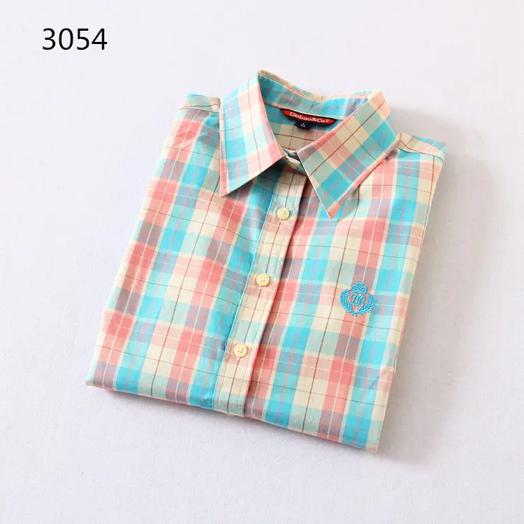 2023 Cotton Plaid Lapel Shirt Women's Easiest Fit - Image 7