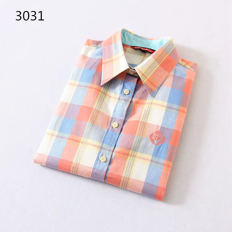 2023 Cotton Plaid Lapel Shirt Women's Easiest Fit - Image 8