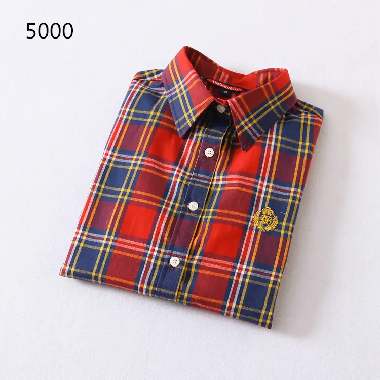 2023 Cotton Plaid Lapel Shirt Women's Easiest Fit - Image 9