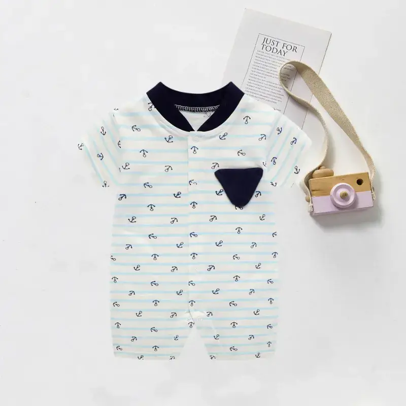 Baby Cotton Shorts Set Navy Blue 0-12 Months - Image 5