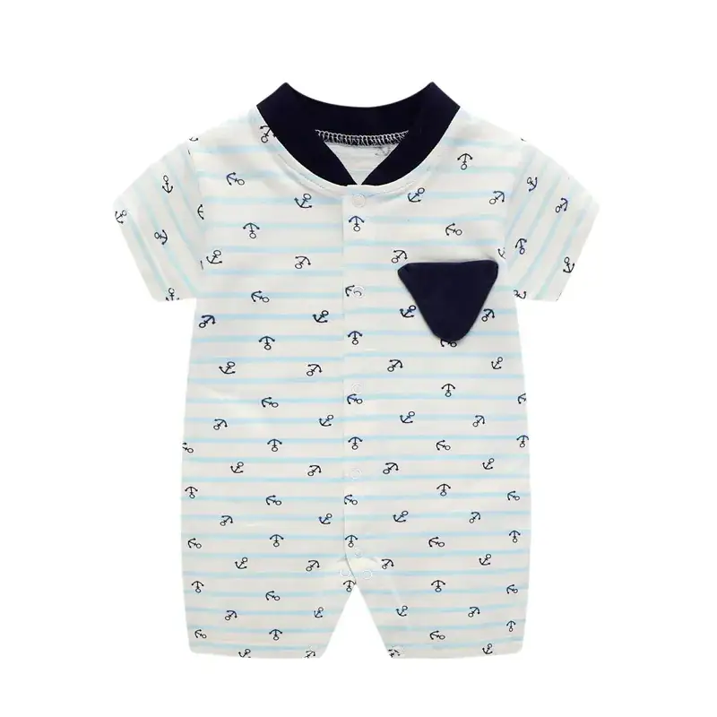 Baby Cotton Shorts Set Navy Blue 0-12 Months - Image 6