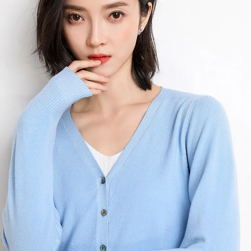 Women's Pink Knitted Cross-Border Cardigan Sweater Large - Image 10