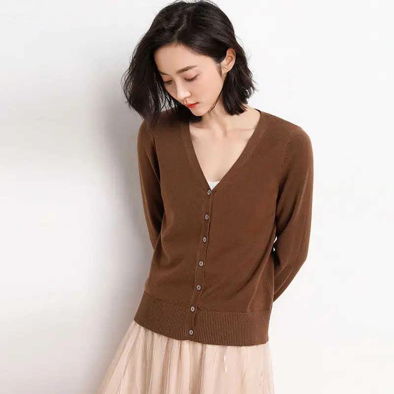Women's Pink Knitted Cross-Border Cardigan Sweater Large - Image 11