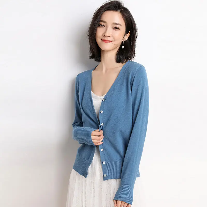 Women's Pink Knitted Cross-Border Cardigan Sweater Large - Image 6