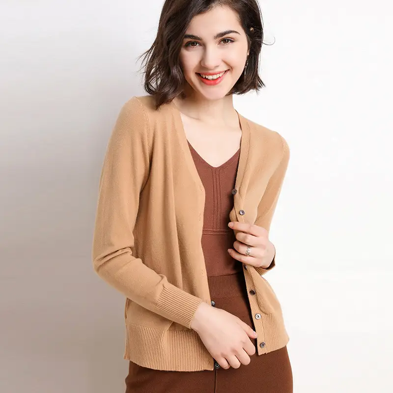 Women's Pink Knitted Cross-Border Cardigan Sweater Large - Image 9