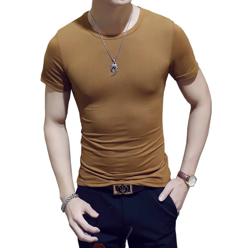 Men's White Cotton Round Neck T-Shirt - Image 25