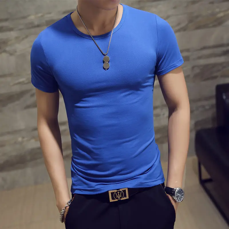 Men's White Cotton Round Neck T-Shirt - Image 10