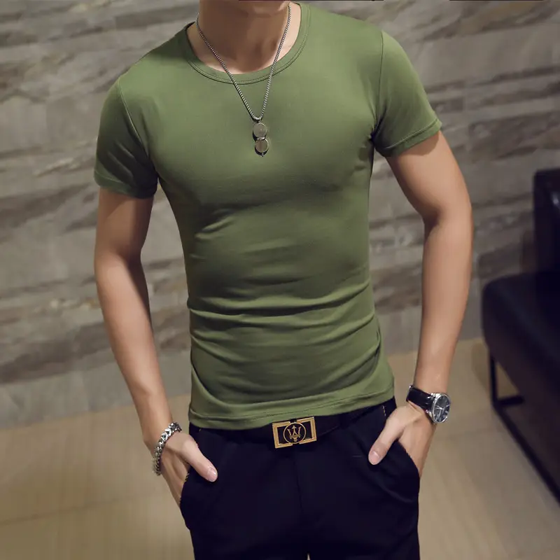 Men's White Cotton Round Neck T-Shirt - Image 11