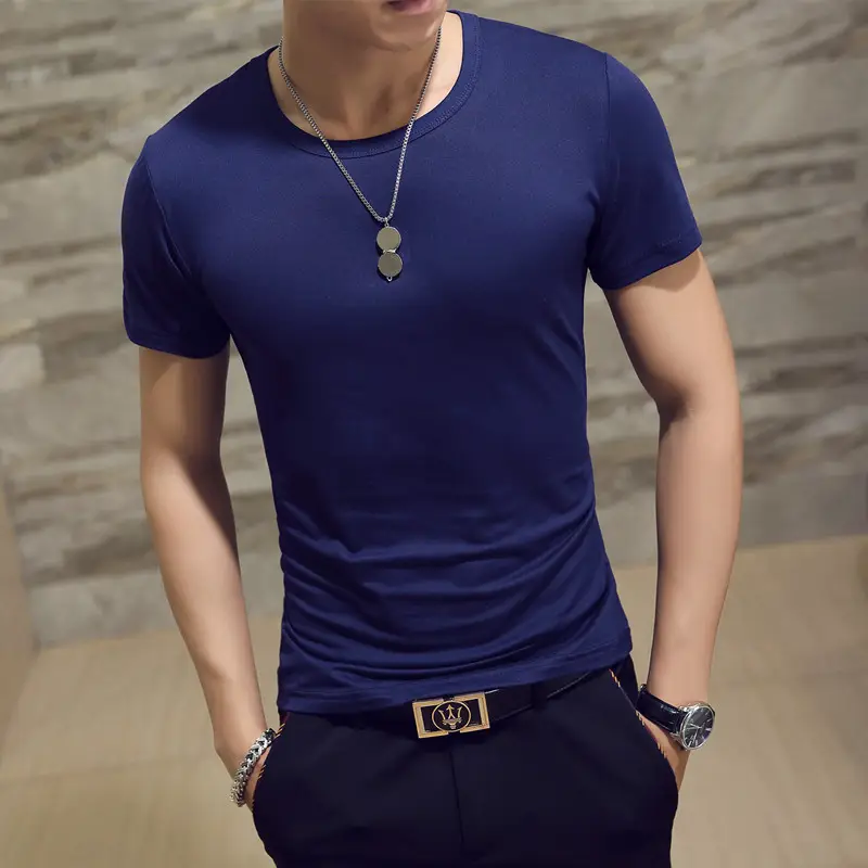 Men's White Cotton Round Neck T-Shirt - Image 12