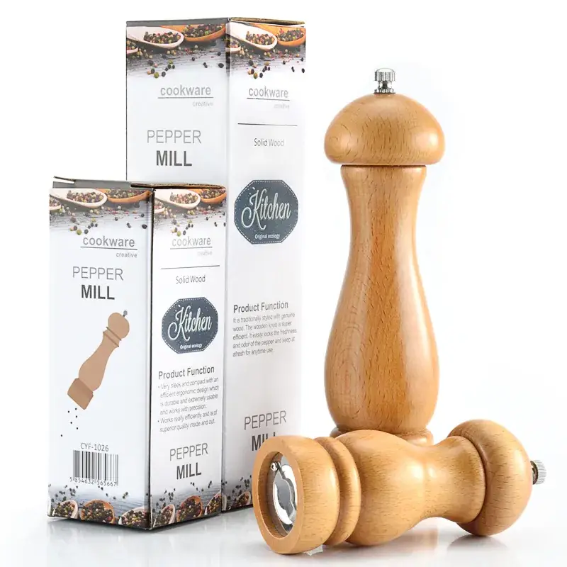 5inch Manual Beech Wood Pepper Grinder - Image 6