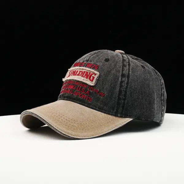 Men's Grey Baseball Cap with Red Embroidery - Image 6