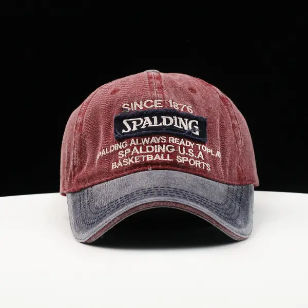 Men's Grey Baseball Cap with Red Embroidery — feature 1