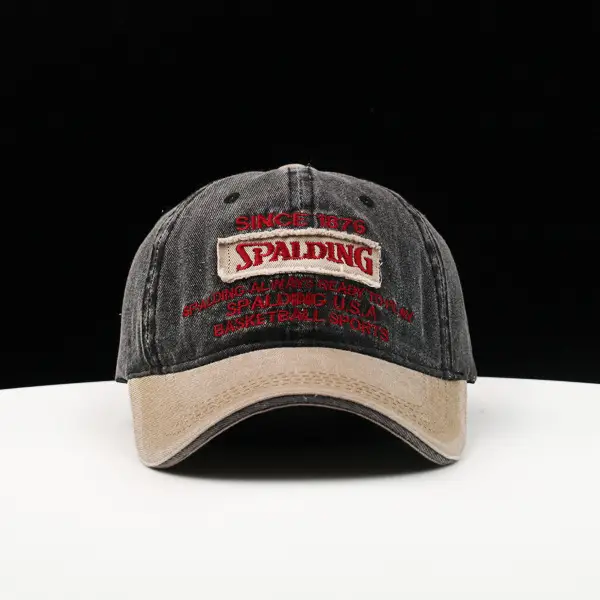 Men's Grey Baseball Cap with Red Embroidery — feature 2