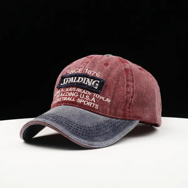 Men's Grey Baseball Cap with Red Embroidery — feature 6