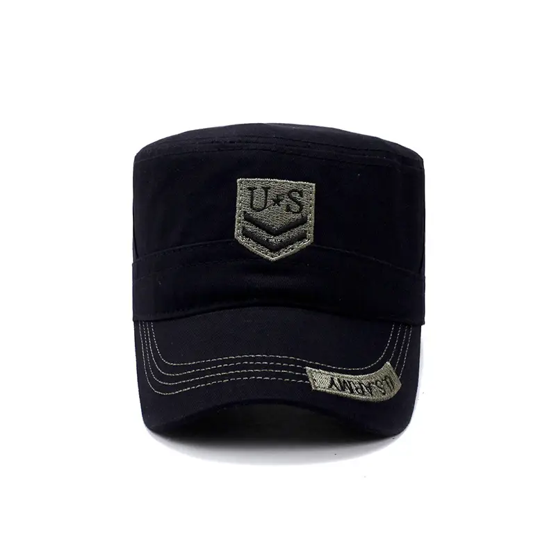 Korean Style Men's Embroidered Camo Hat Black - Image 5
