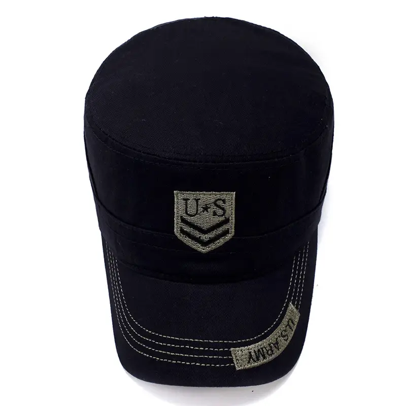 Korean Style Men's Embroidered Camo Hat Black - Image 6