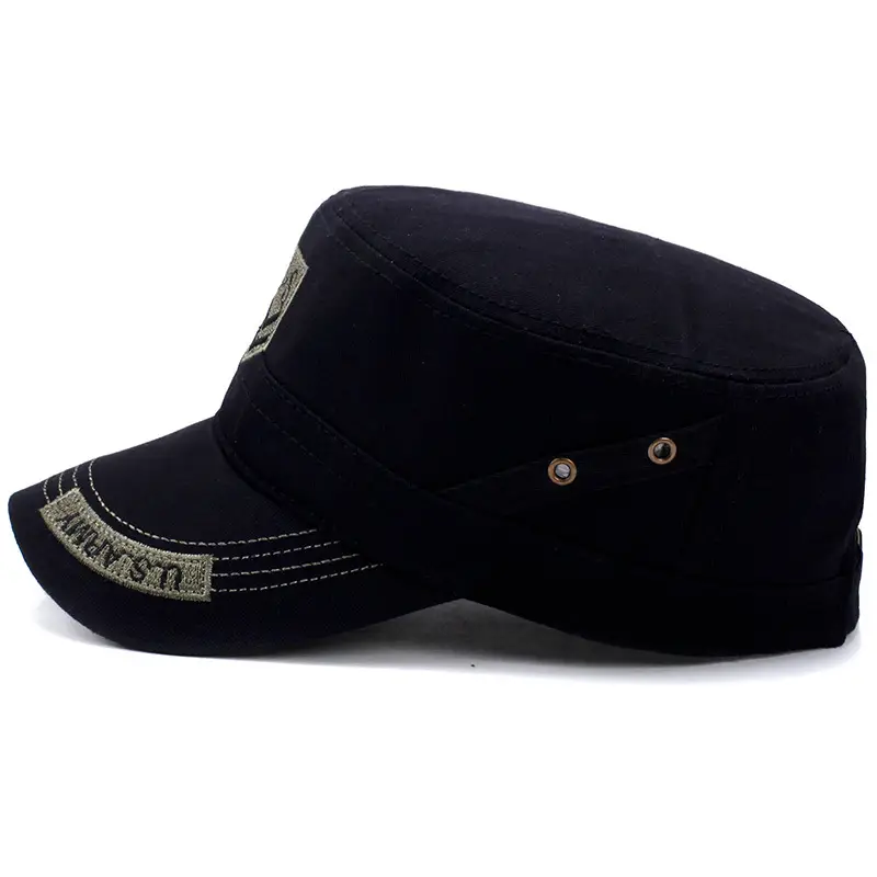 Korean Style Men's Embroidered Camo Hat Black - Image 7