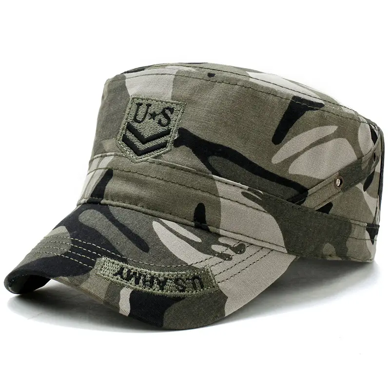 Korean Style Men's Embroidered Camo Hat Black - Image 3