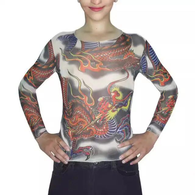 Men's Long Sleeve Dragon Print T-Shirt - Image 7