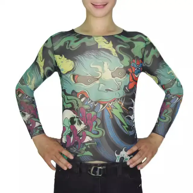 Men's Long Sleeve Dragon Print T-Shirt - Image 8