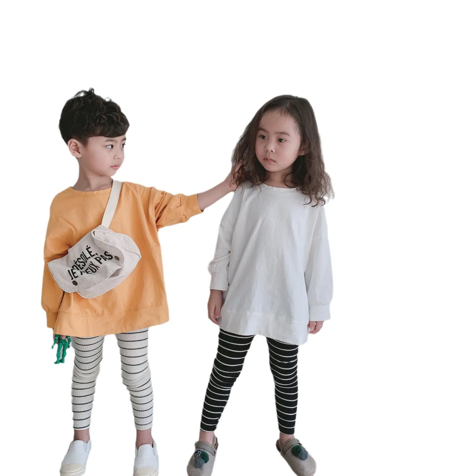 New Spring Long Sleeve T-Shirt for Girls & Boys Solid Green