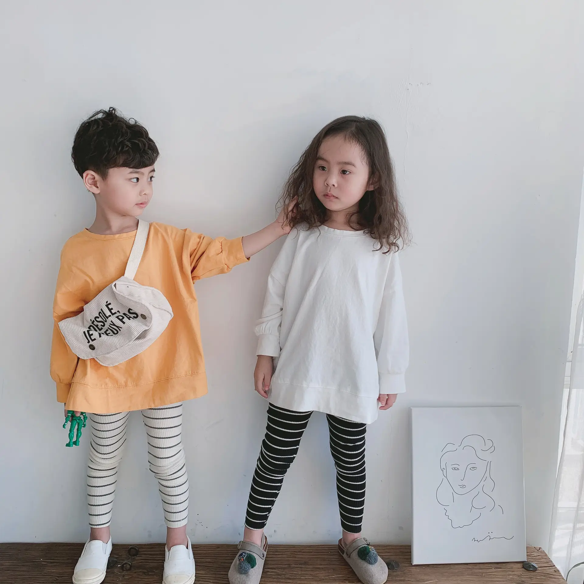 New Spring Long Sleeve T-Shirt for Girls & Boys Solid Green — feature 13