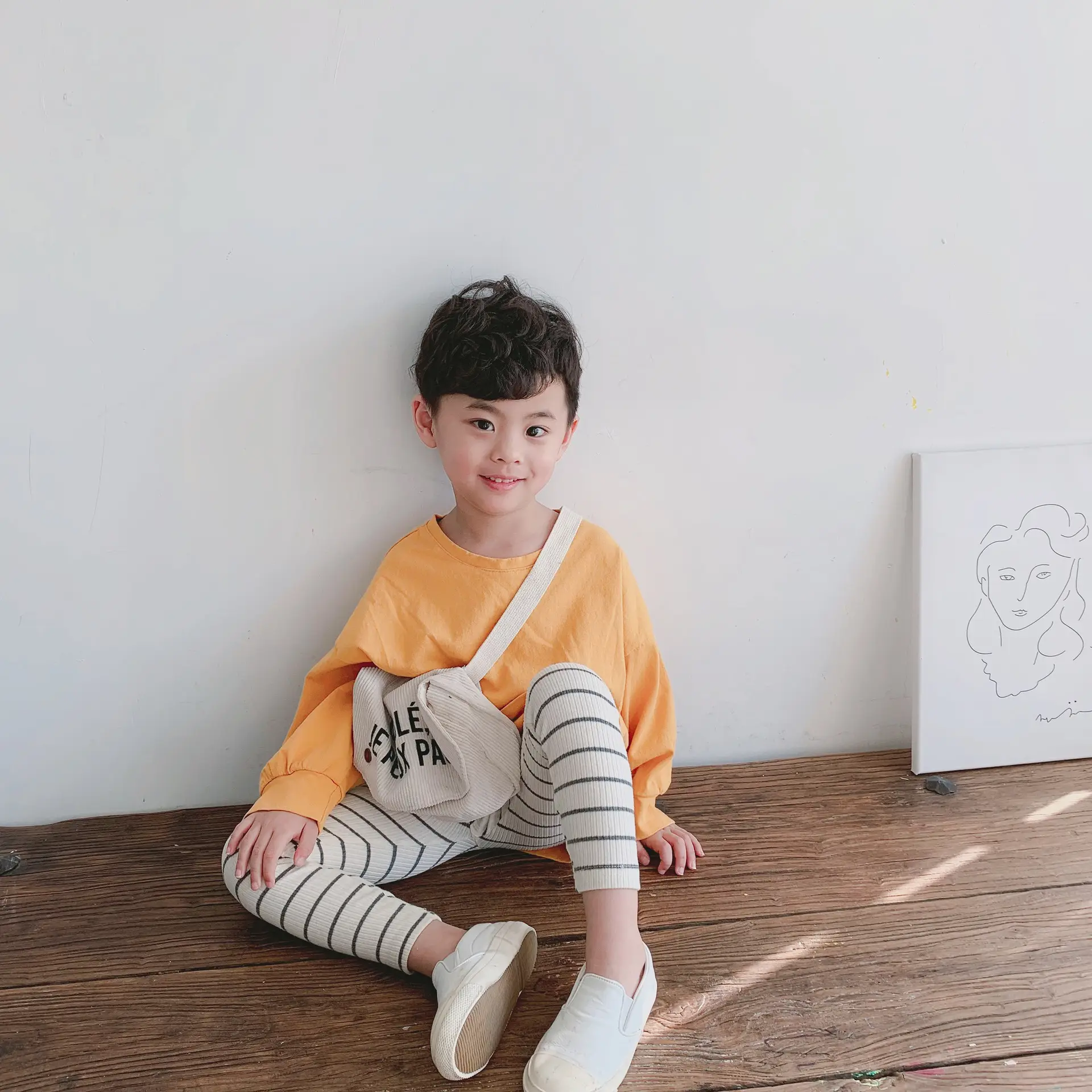 New Spring Long Sleeve T-Shirt for Girls & Boys Solid Green — feature 15