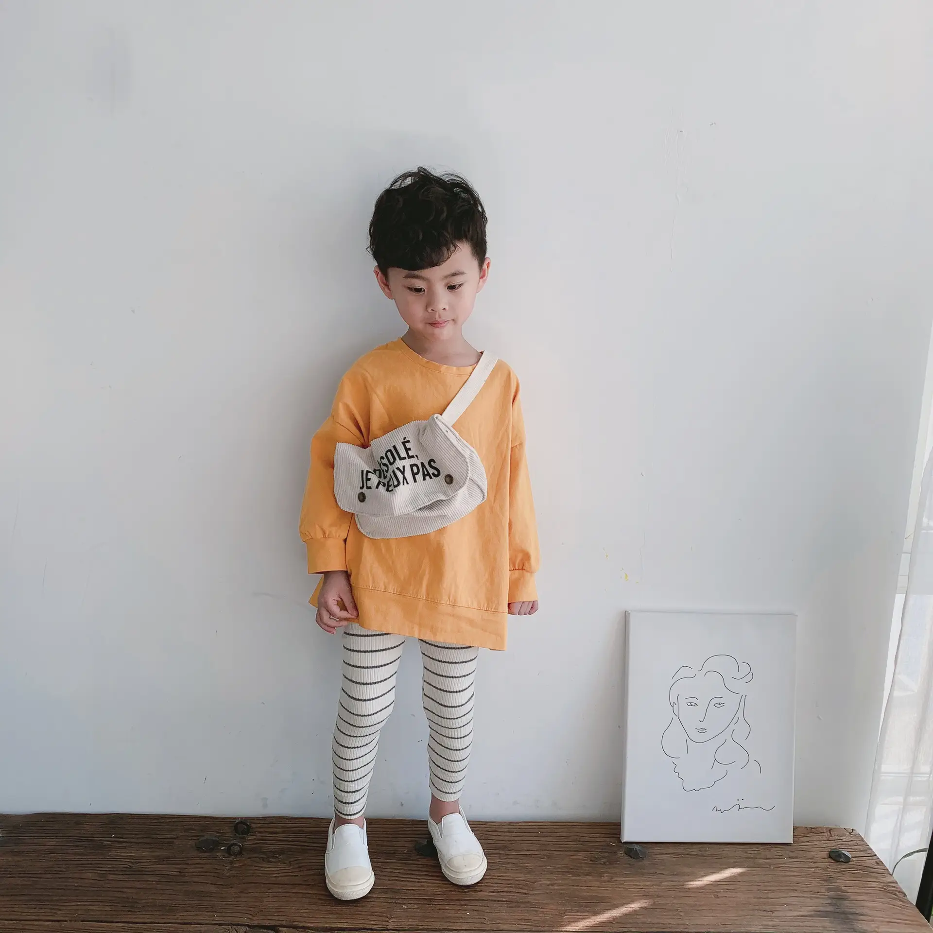 New Spring Long Sleeve T-Shirt for Girls & Boys Solid Green — feature 17
