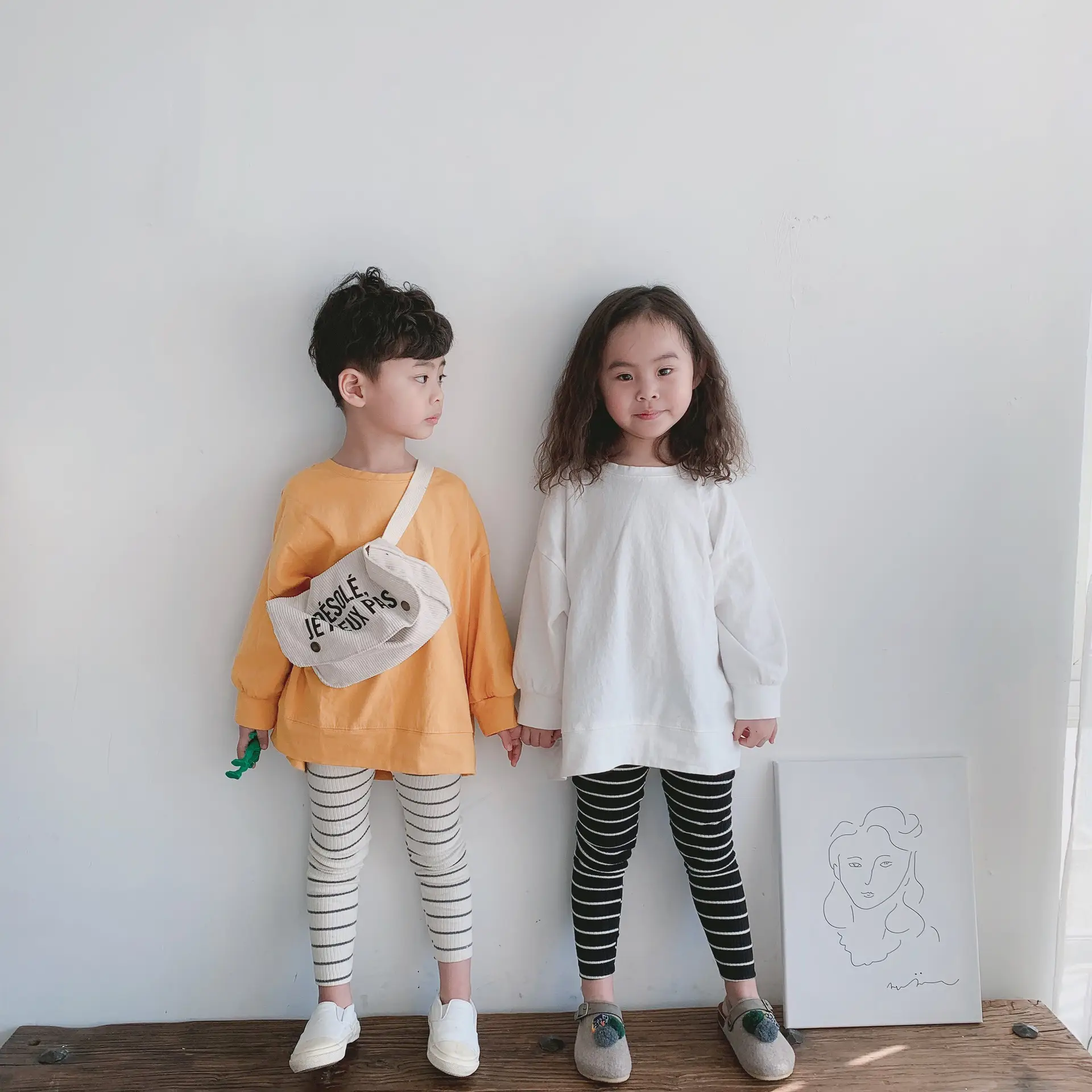 New Spring Long Sleeve T-Shirt for Girls & Boys Solid Green — feature 20
