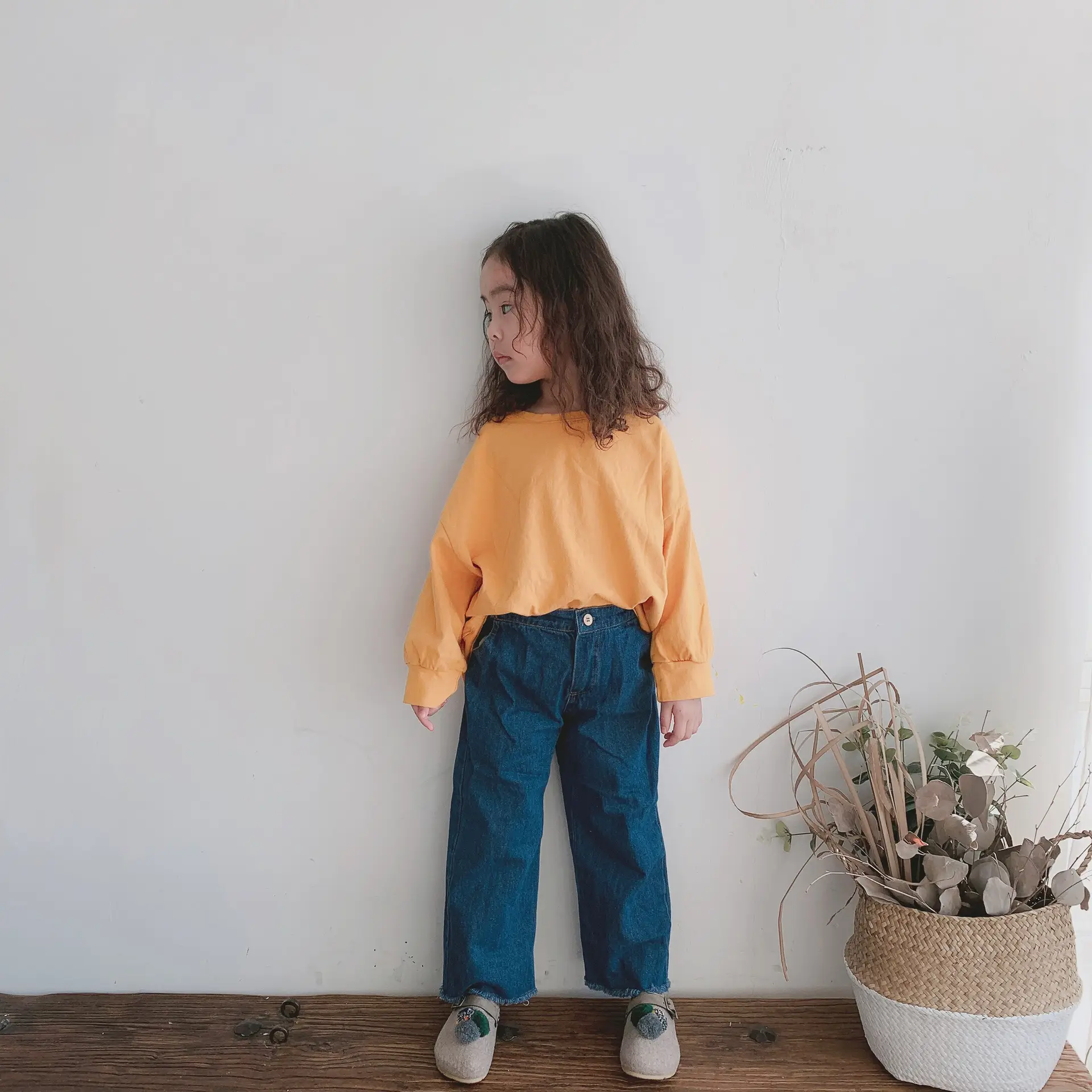 New Spring Long Sleeve T-Shirt for Girls & Boys Solid Green — feature 22