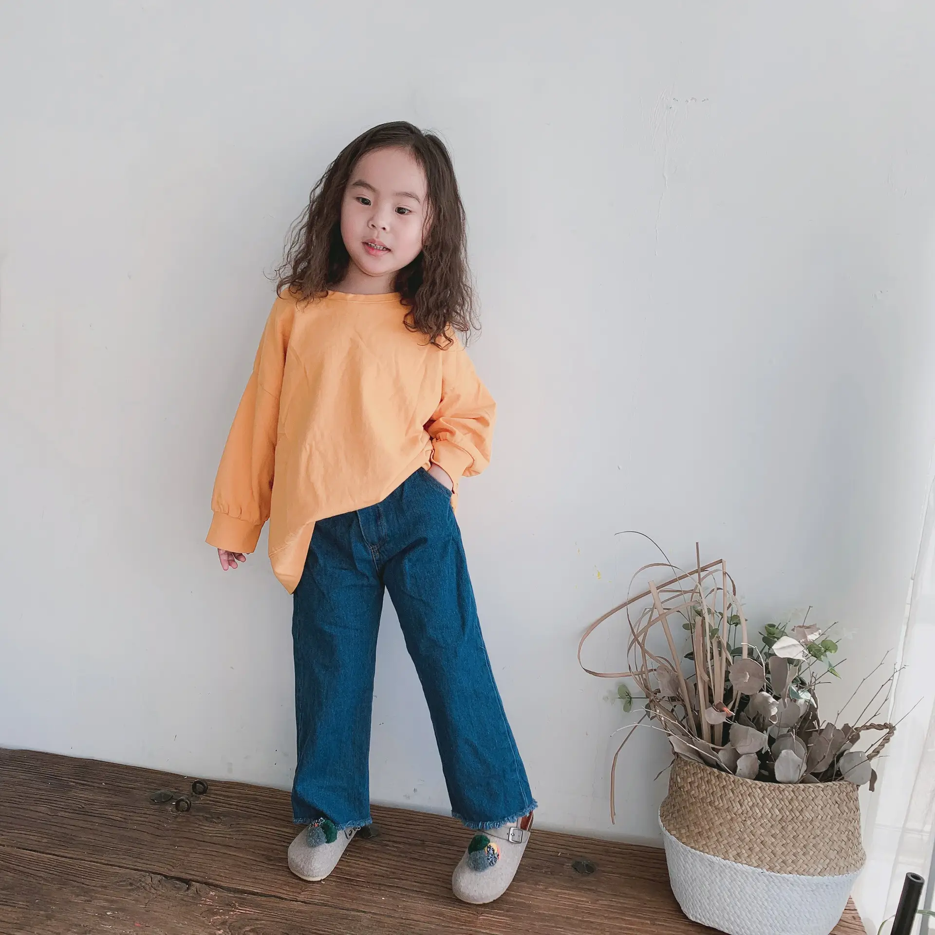 New Spring Long Sleeve T-Shirt for Girls & Boys Solid Green — feature 23