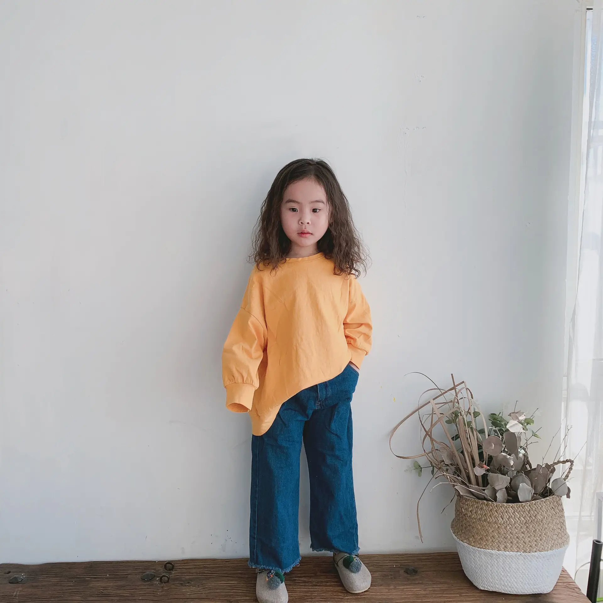New Spring Long Sleeve T-Shirt for Girls & Boys Solid Green — feature 25