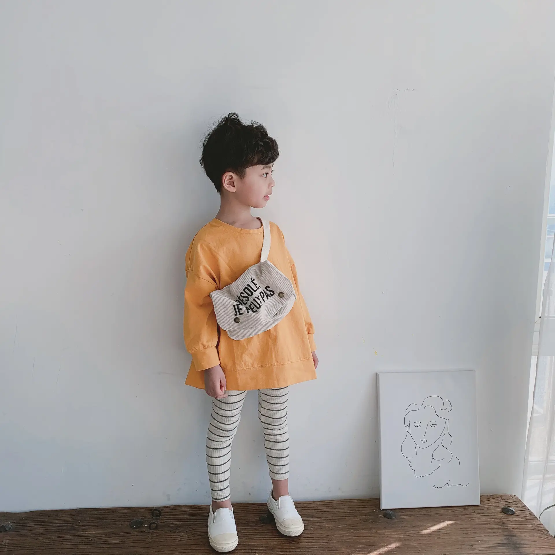 New Spring Long Sleeve T-Shirt for Girls & Boys Solid Green