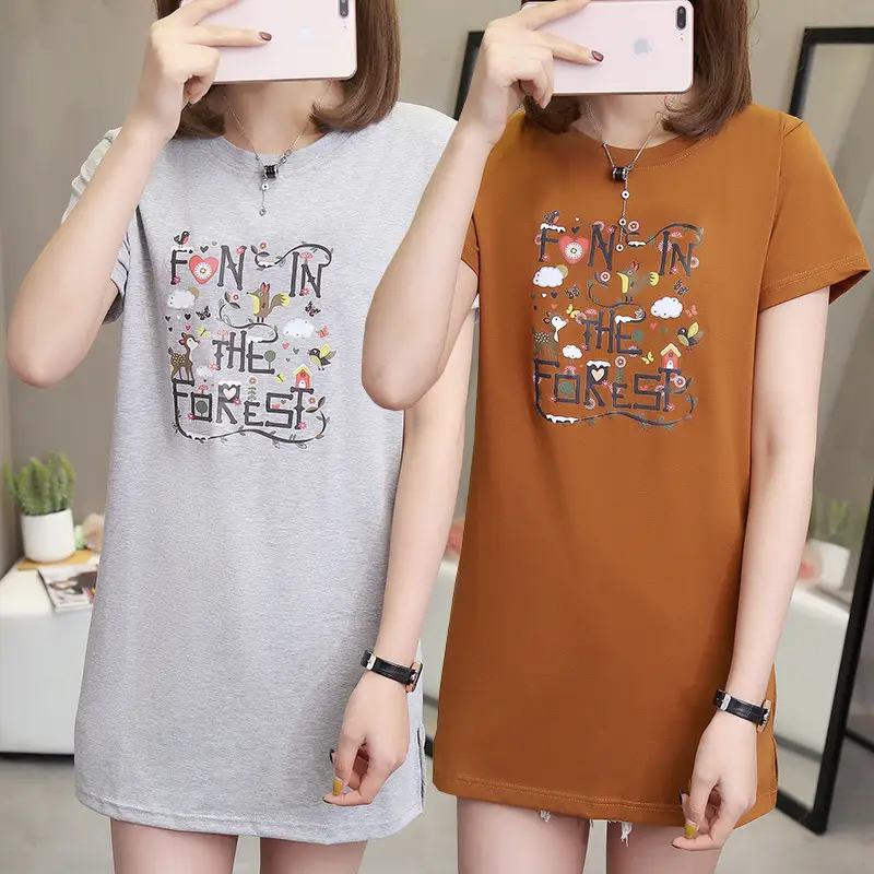 Wholesale 200kg Cotton T-Shirt Women Plus Large Summer Loose Fit - Image 8