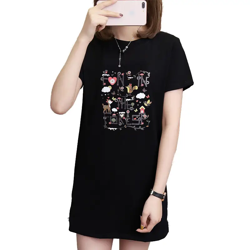 Wholesale 200kg Cotton T-Shirt Women Plus Large Summer Loose Fit - Image 9