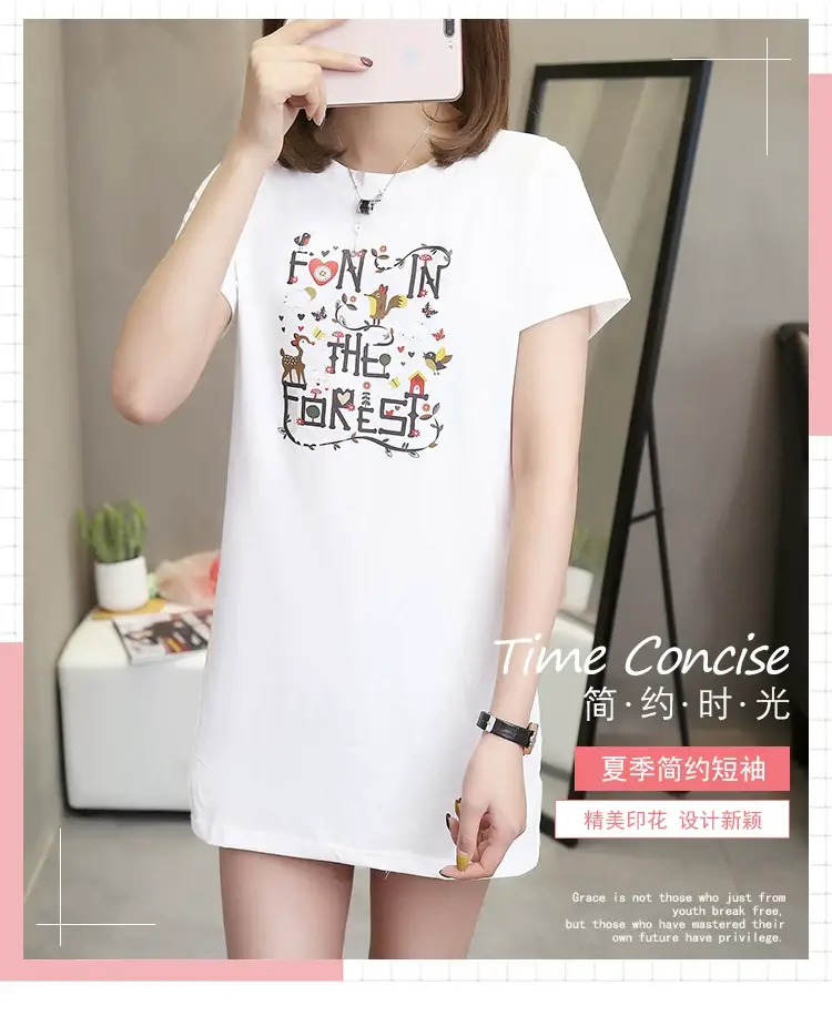 Wholesale 200kg Cotton T-Shirt Women Plus Large Summer Loose Fit — feature 1