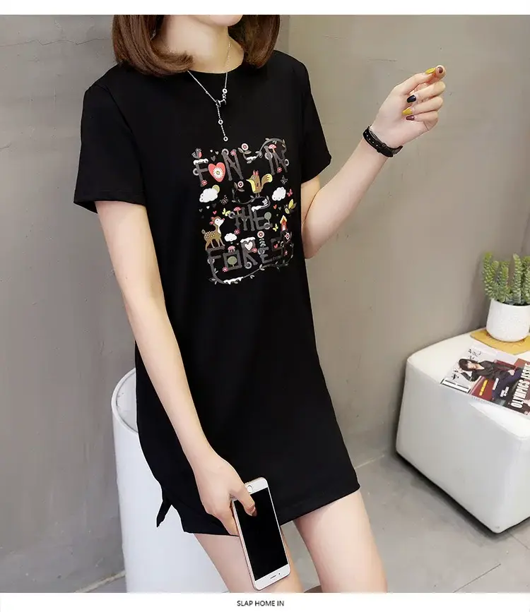 Wholesale 200kg Cotton T-Shirt Women Plus Large Summer Loose Fit — feature 10