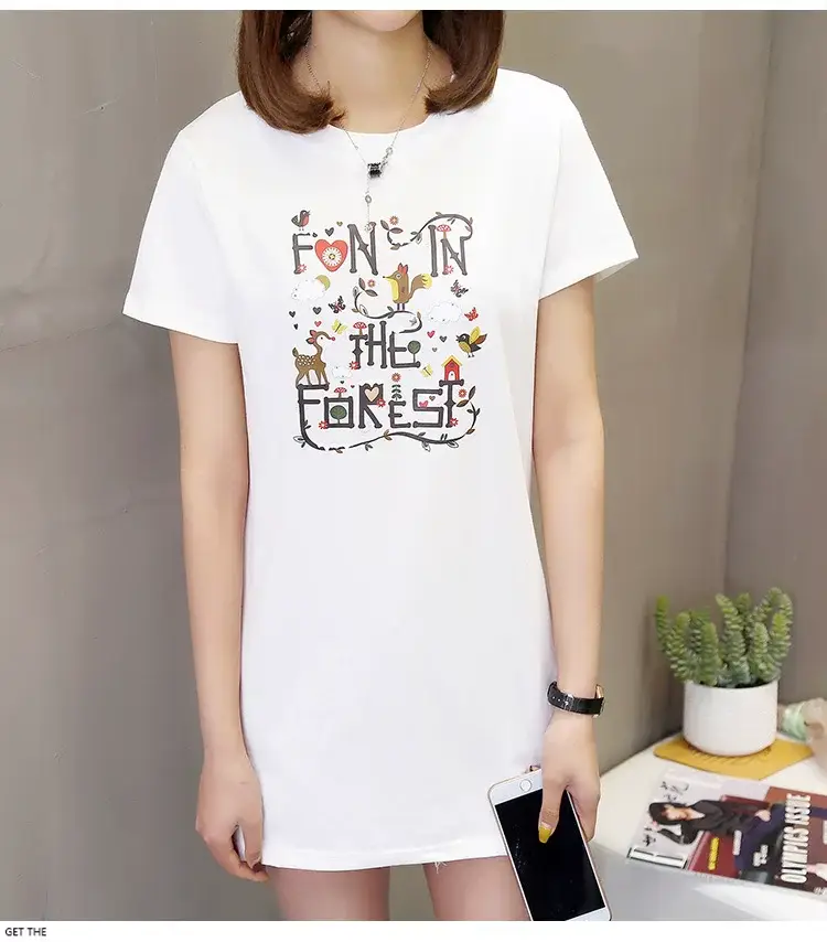 Wholesale 200kg Cotton T-Shirt Women Plus Large Summer Loose Fit — feature 15