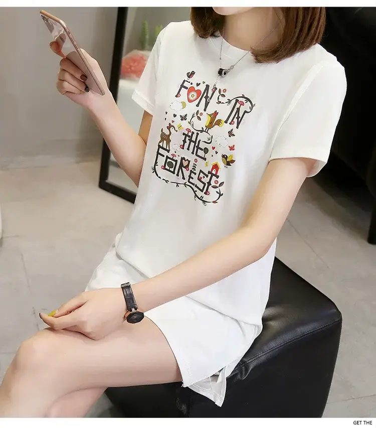 Wholesale 200kg Cotton T-Shirt Women Plus Large Summer Loose Fit — feature 18