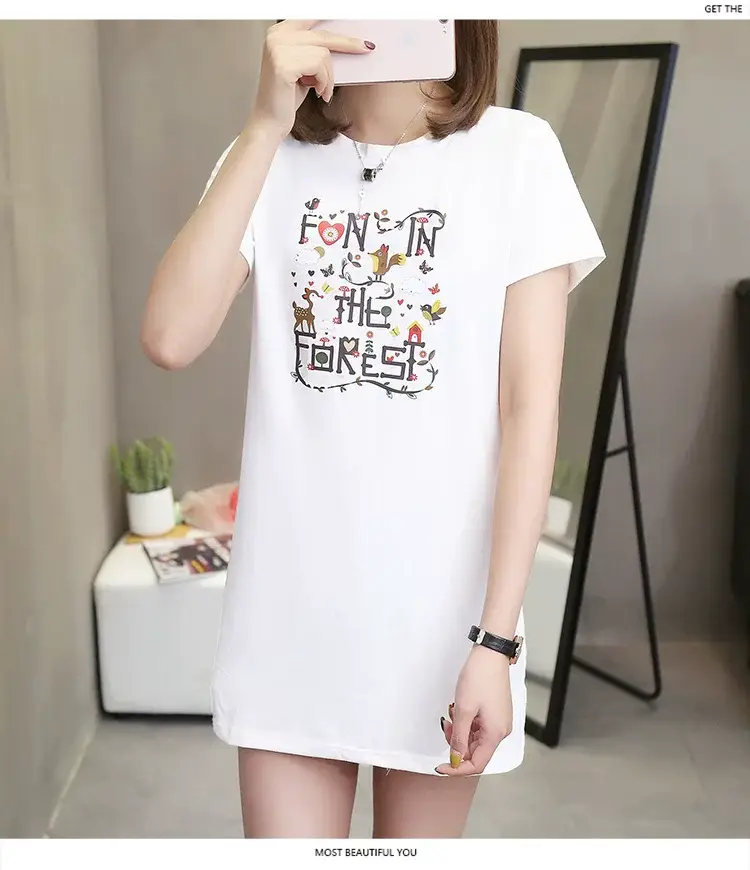Wholesale 200kg Cotton T-Shirt Women Plus Large Summer Loose Fit — feature 19
