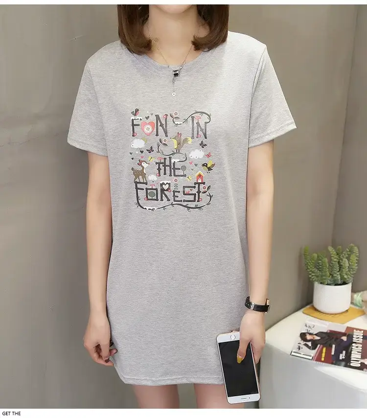 Wholesale 200kg Cotton T-Shirt Women Plus Large Summer Loose Fit — feature 21