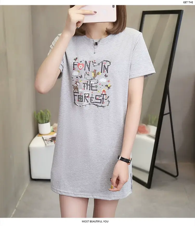 Wholesale 200kg Cotton T-Shirt Women Plus Large Summer Loose Fit — feature 25