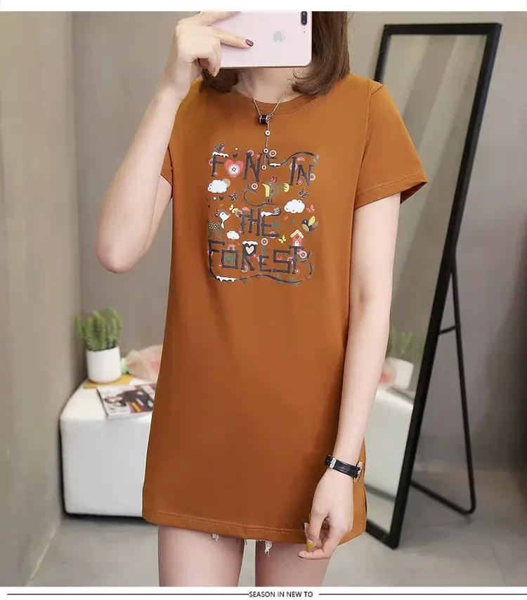 Wholesale 200kg Cotton T-Shirt Women Plus Large Summer Loose Fit — feature 26