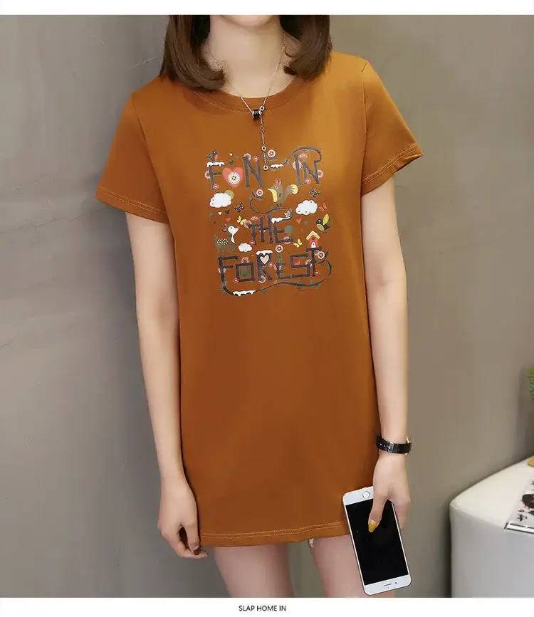 Wholesale 200kg Cotton T-Shirt Women Plus Large Summer Loose Fit — feature 28