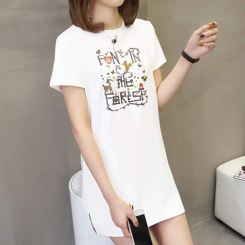 Wholesale 200kg Cotton T-Shirt Women Plus Large Summer Loose Fit - Image 3